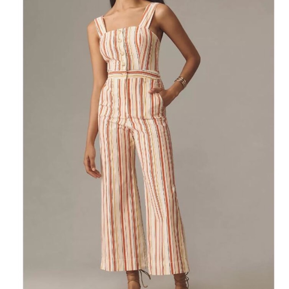 Anthropologie Maeve The Portside Button Front Jumpsuit